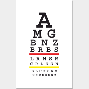 Snellen automotive eye test for Merc (German flag color) Posters and Art